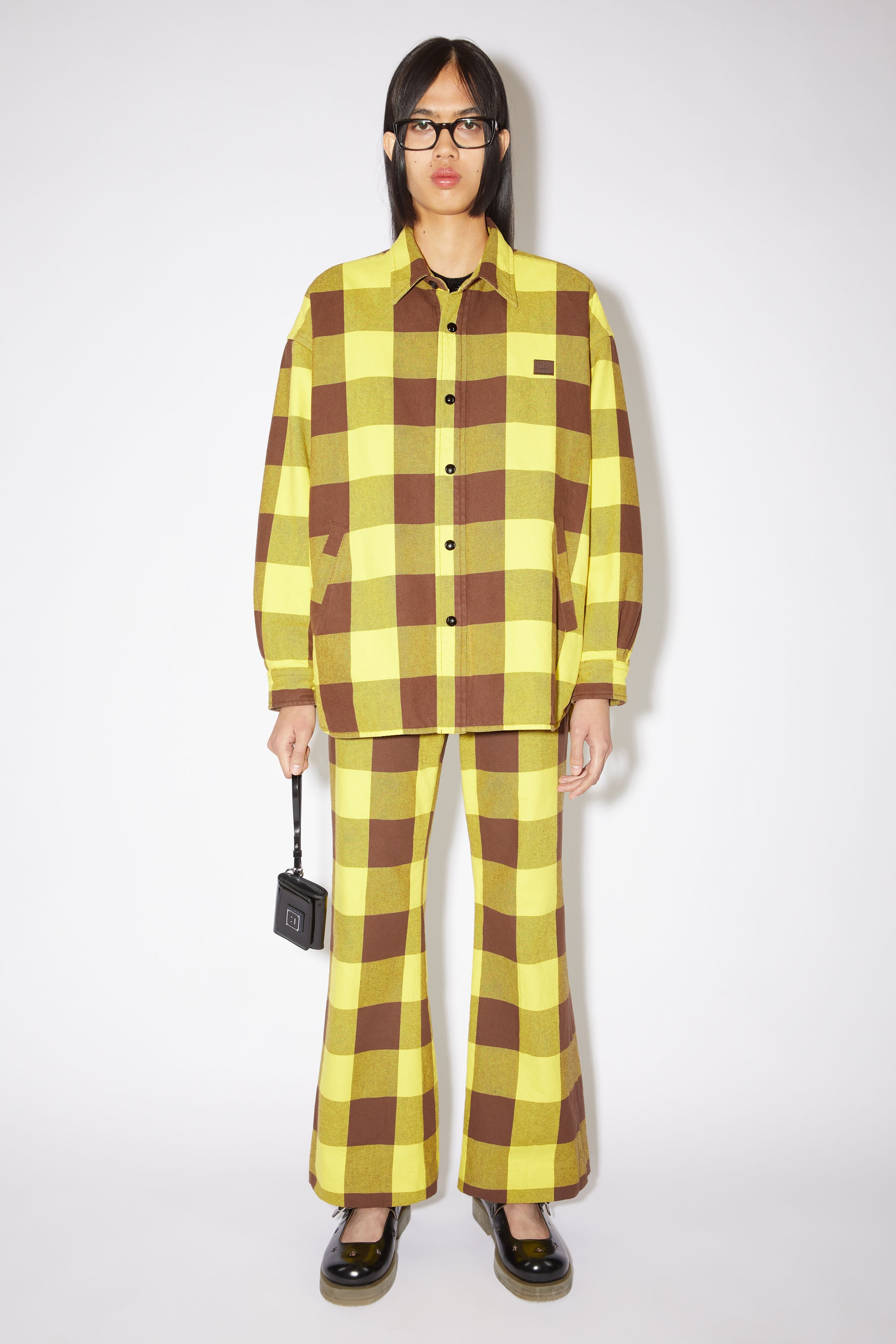 Check padded overshirt - Yellow/brown - 2