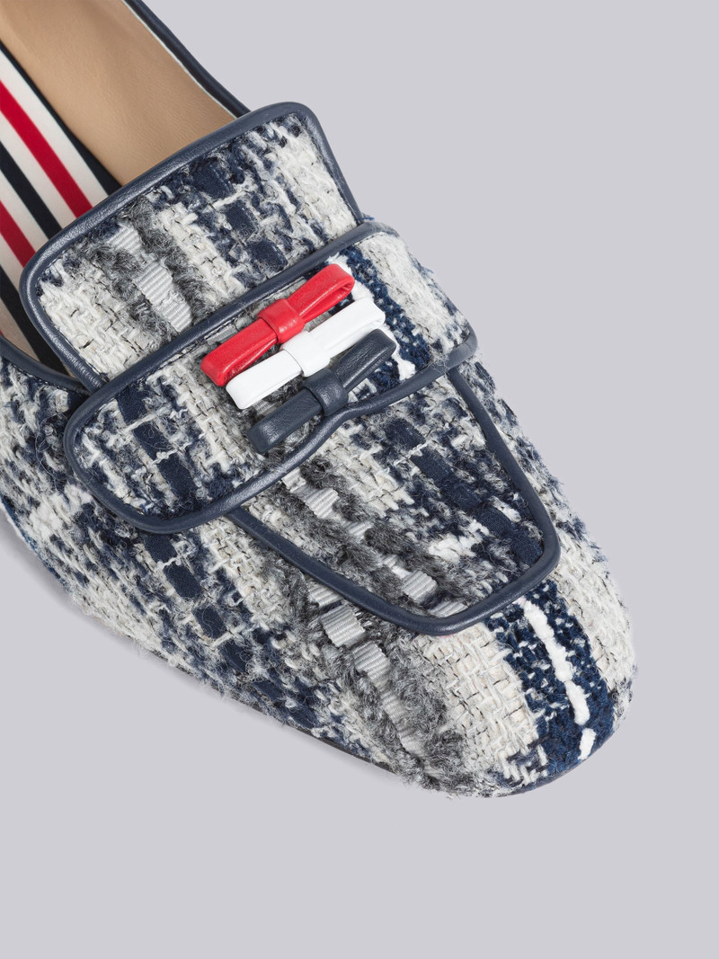 Thom Browne Tartan Ribbon Tweed 3-Bow Loafer outlook