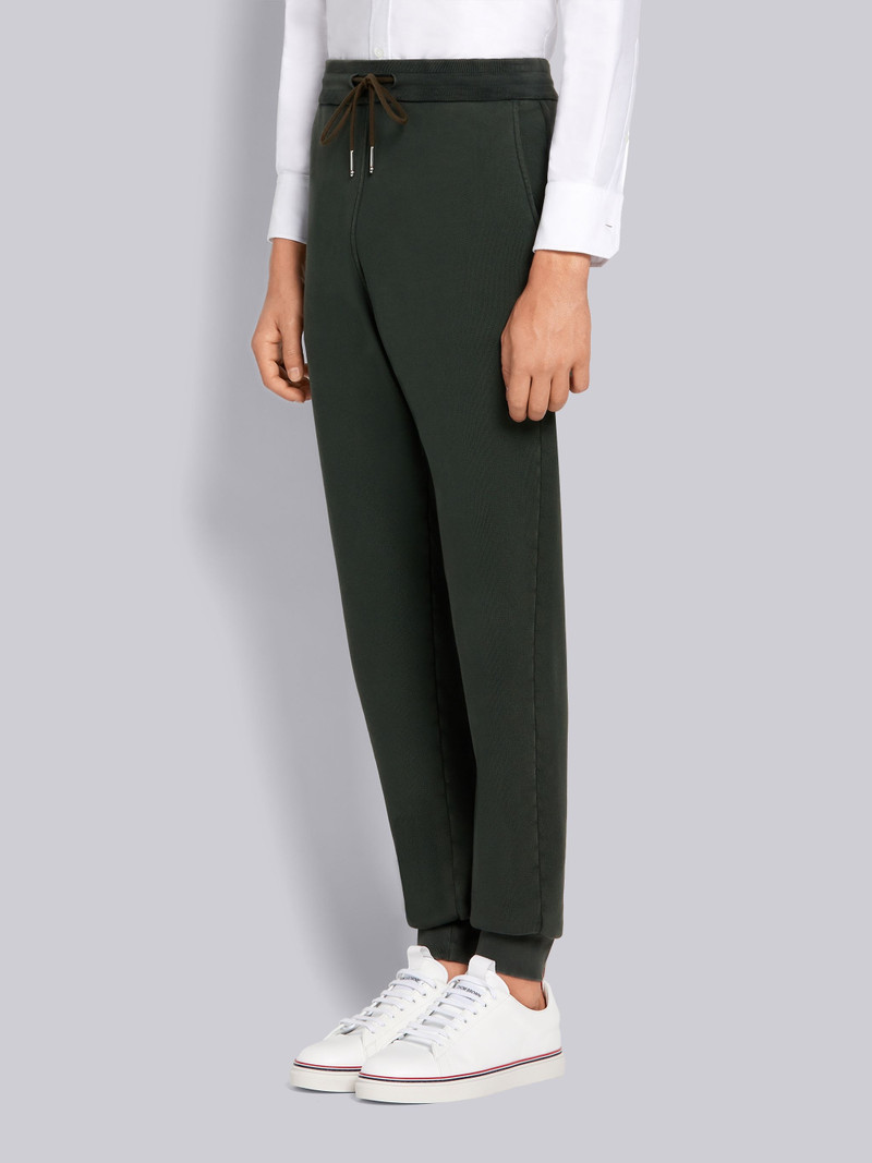 Thom Browne Dark Green Garment Dyed Loopback Terry Sweatpants outlook