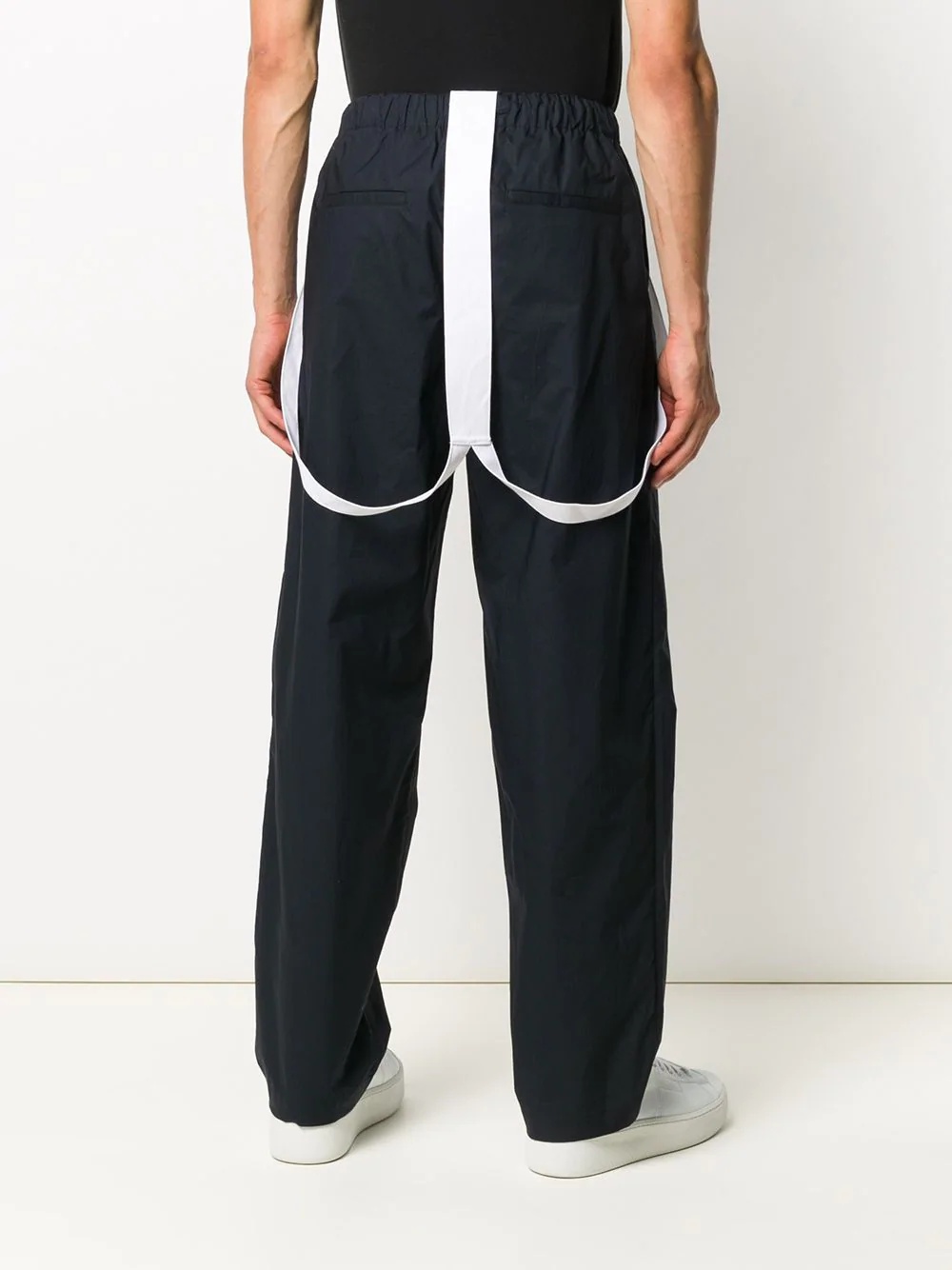 elasticated waistband cotton trousers - 4