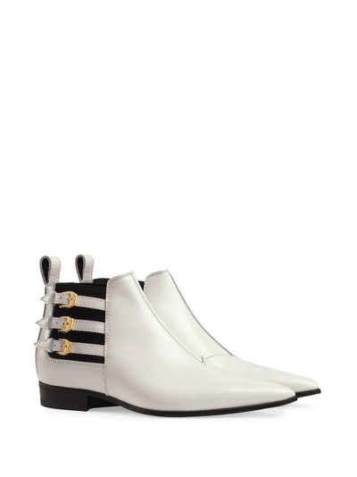 GUCCI pointed side buckle ankle boots outlook