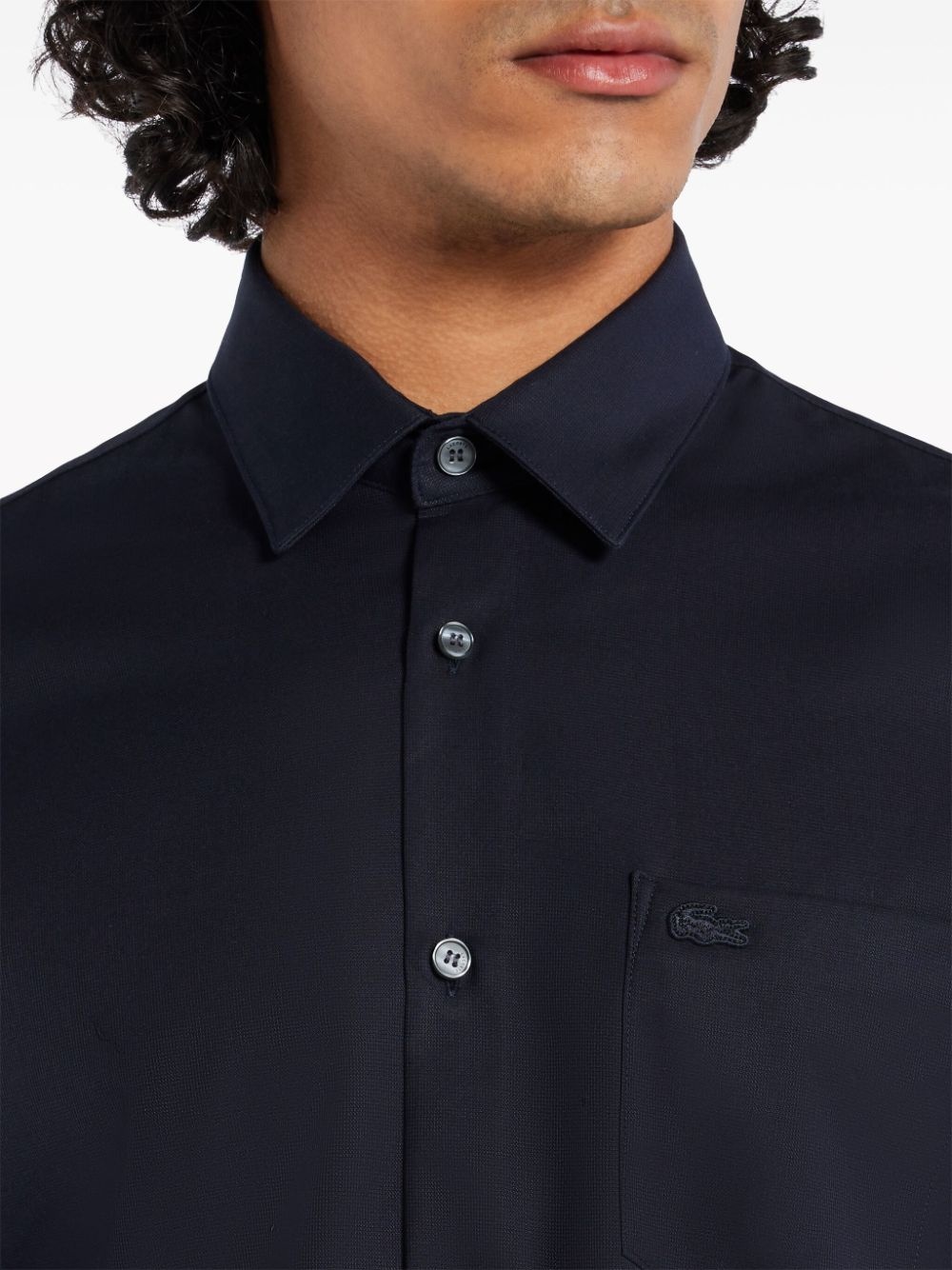 logo-patch cotton shirt - 5