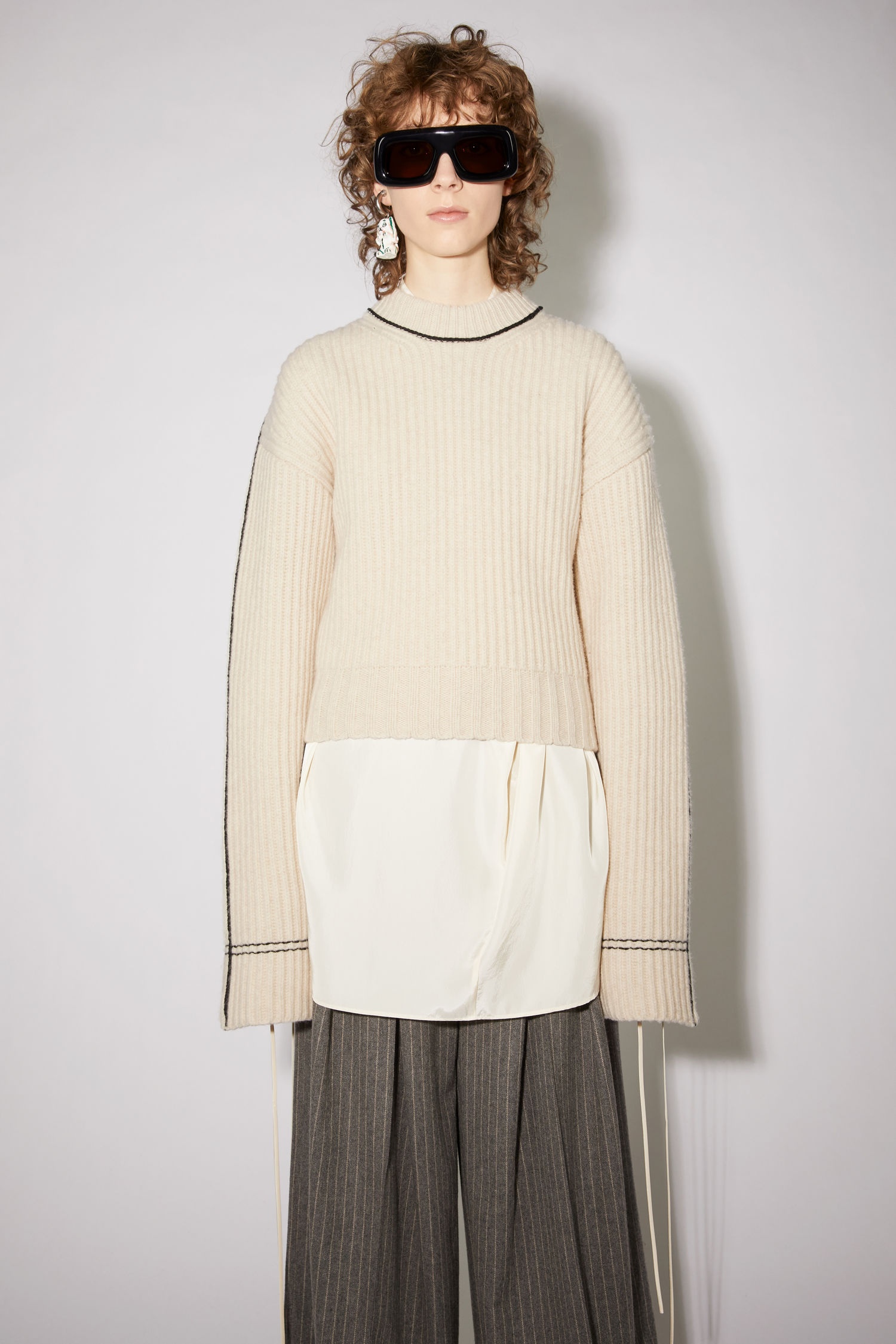 Lambswool sweater - Oat beige - 2