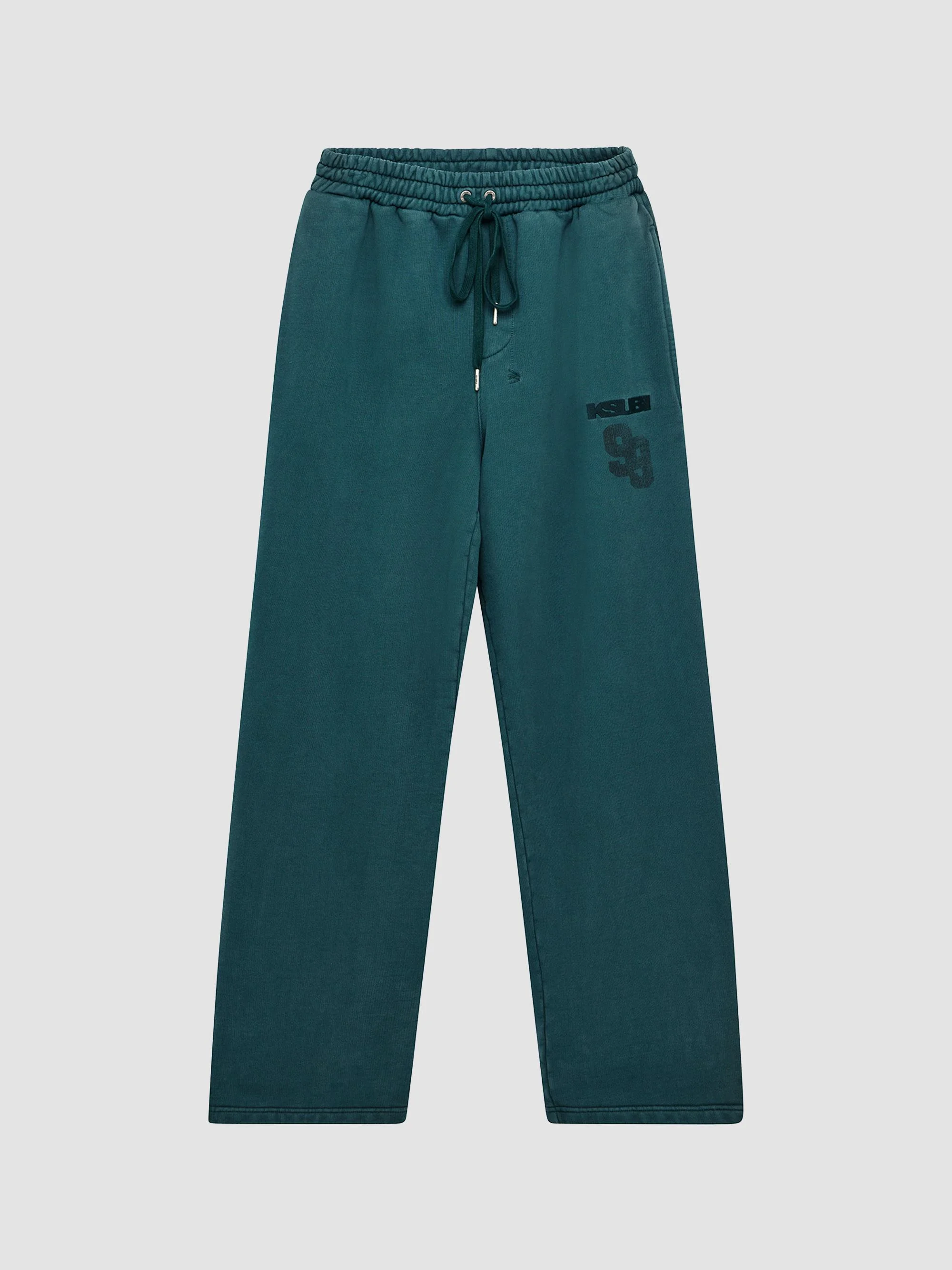 Men's Logo Cotton Track Pants - Green - 1