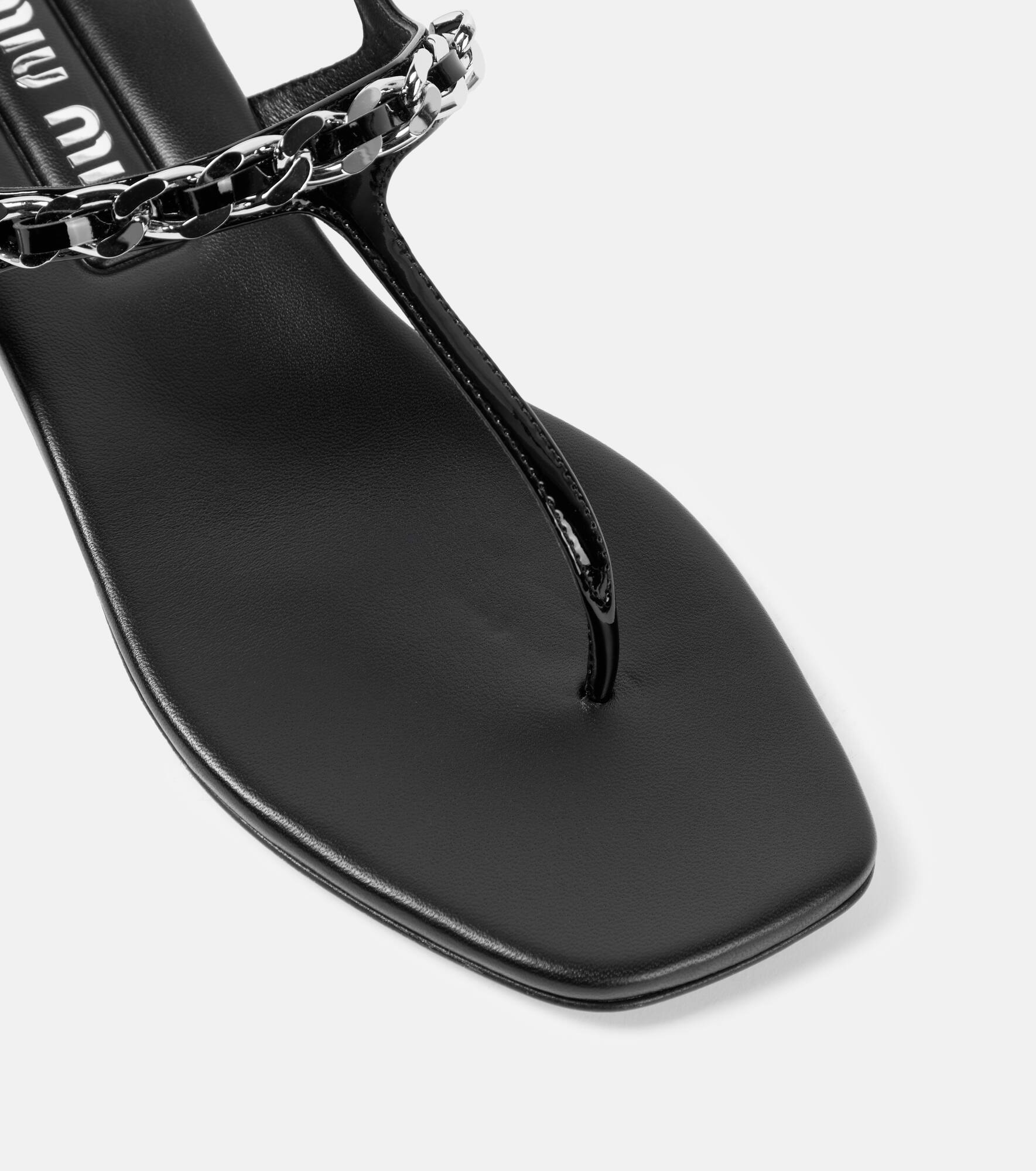 Patent leather thong sandals - 6