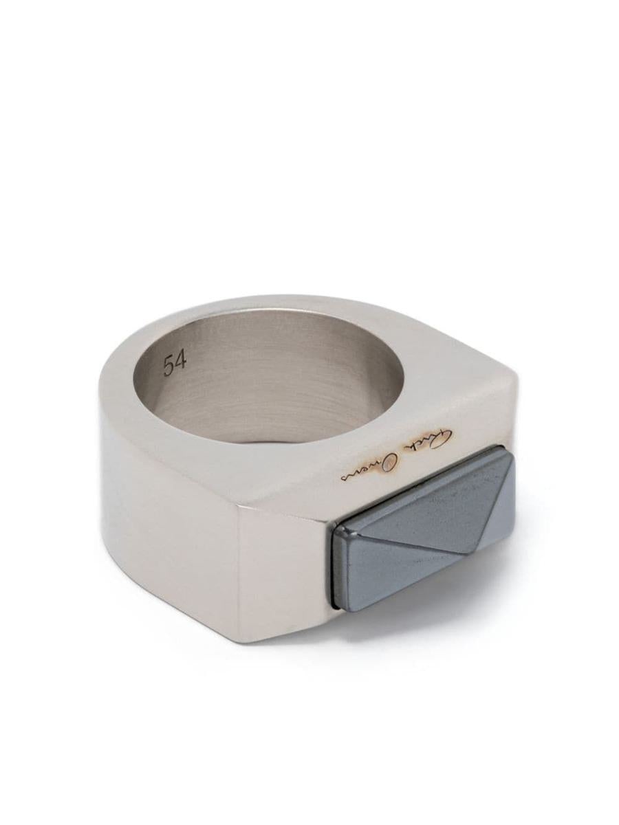 【RICK OWENS】Crystal Pyramid Ring Rick Owens Crystal Pyramid Ring - Silver | Editorialist