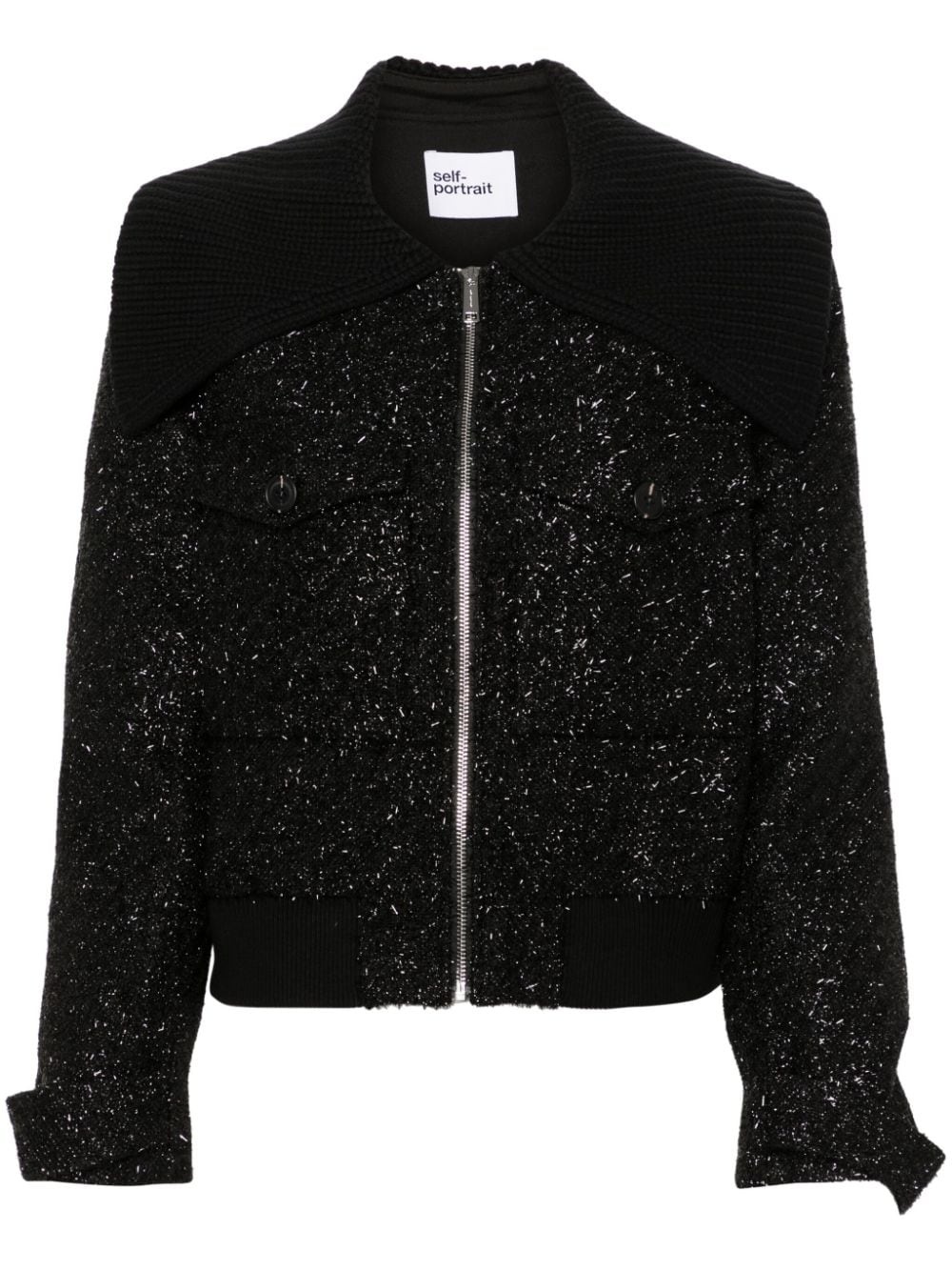 bouclé bomber jacket - 1