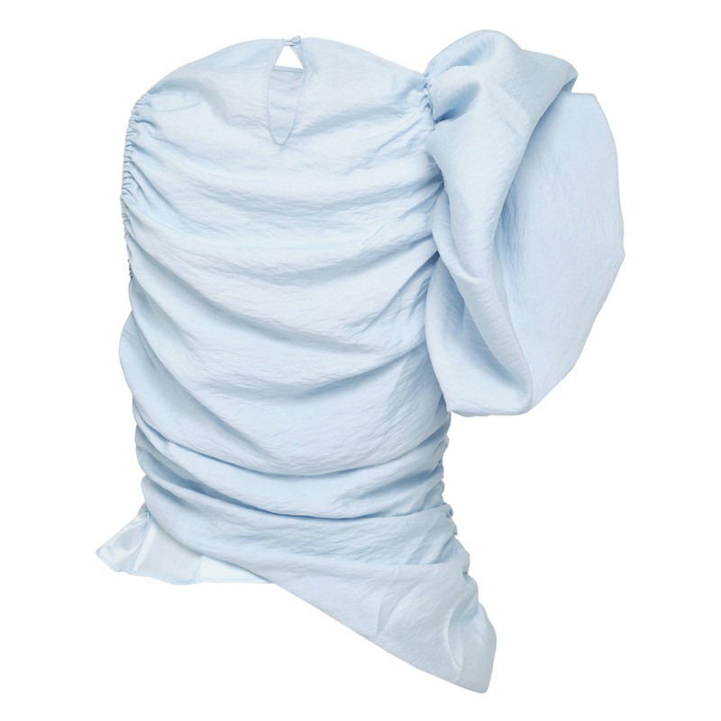 pushBUTTON Light Blue Asymmetric Puffed Sleeve Top outlook