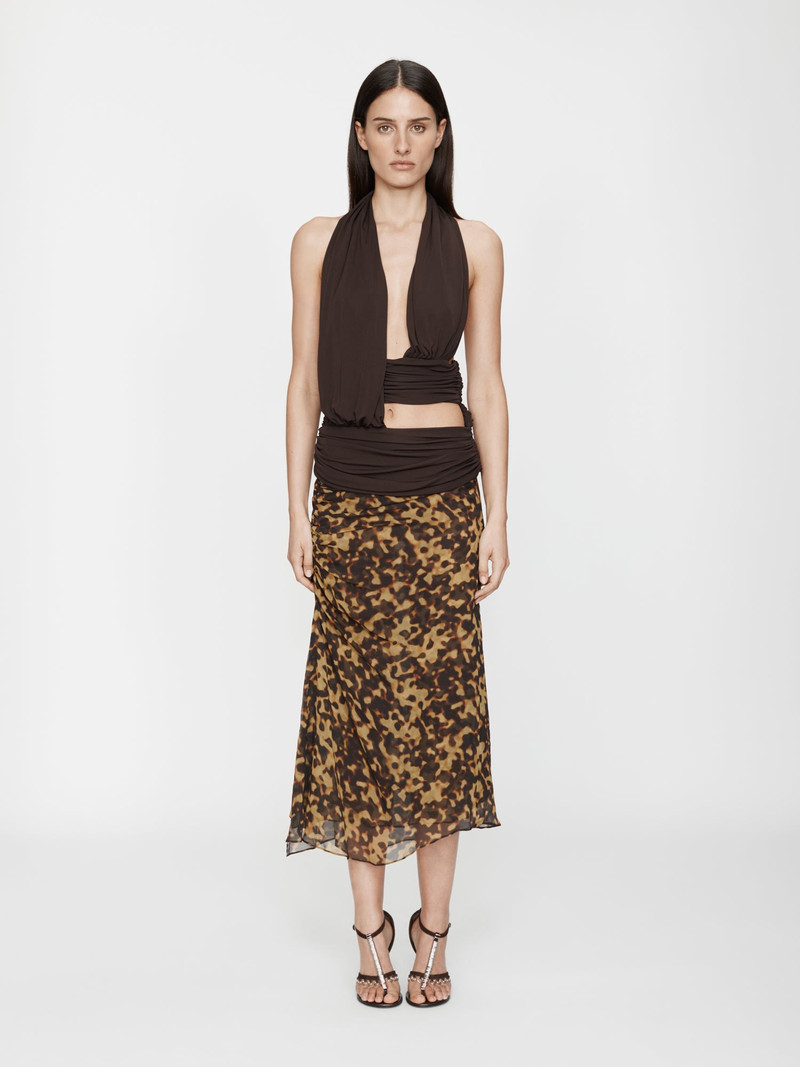 CHRISTOPHER ESBER Cord Trimmed Silk Ruche Skirt outlook