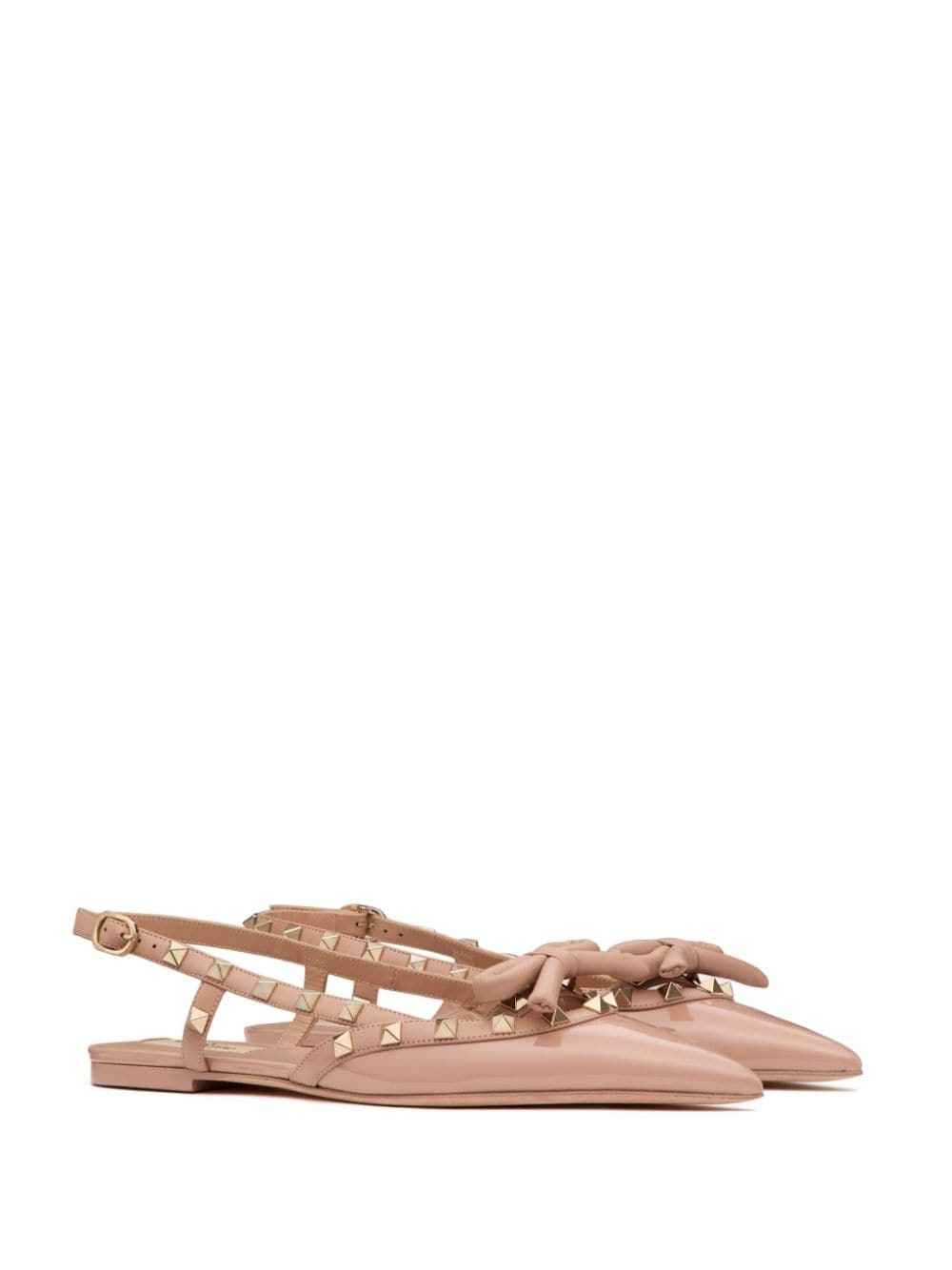 Rockstud Bow slingback ballerina shoes - 2