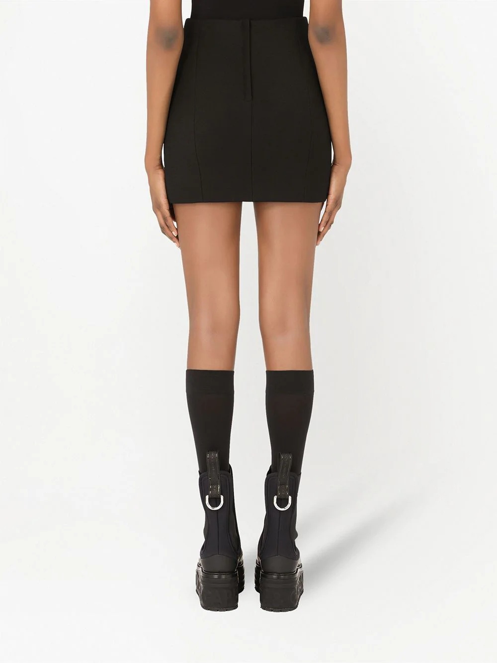 logo-plaque pencil mini skirt - 4