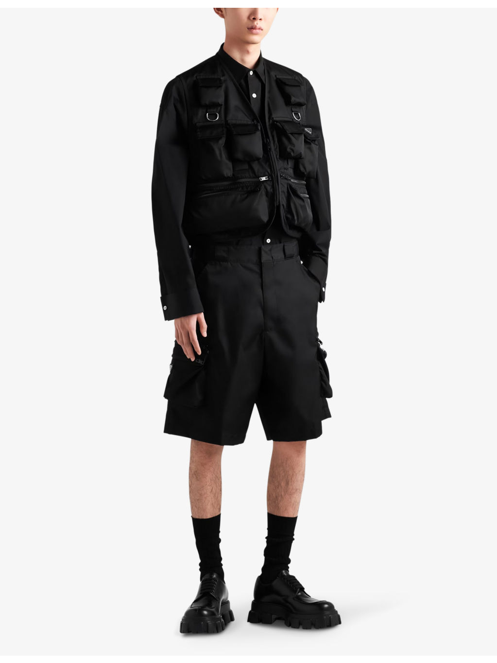 Logo-print quilted-pattern Re-Nylon vest - 2