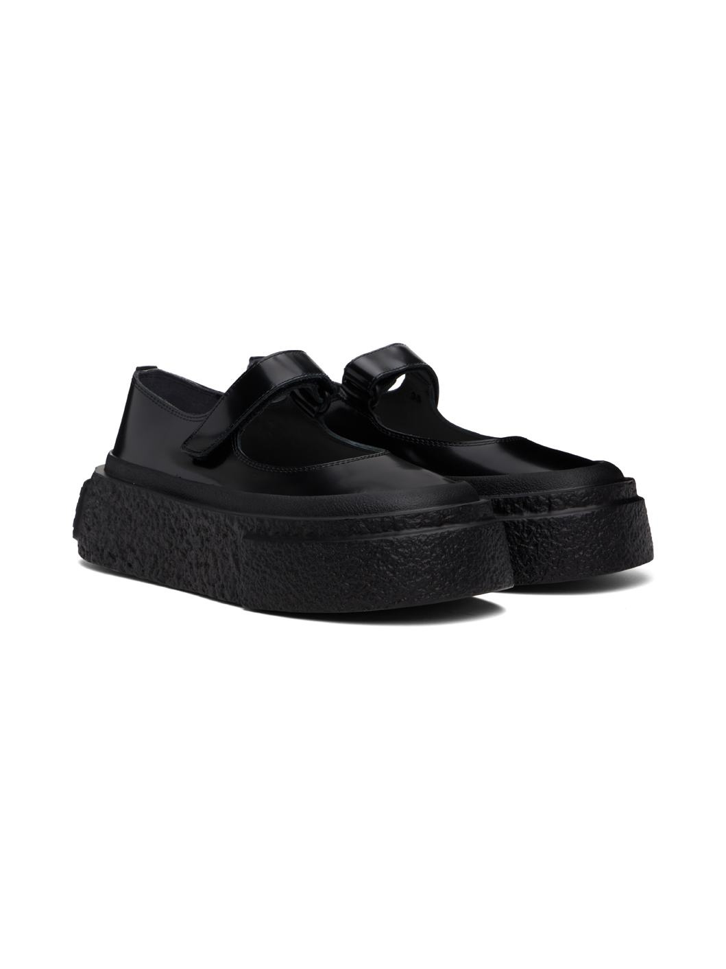 Black Platform Court Ballerina Flats - 4
