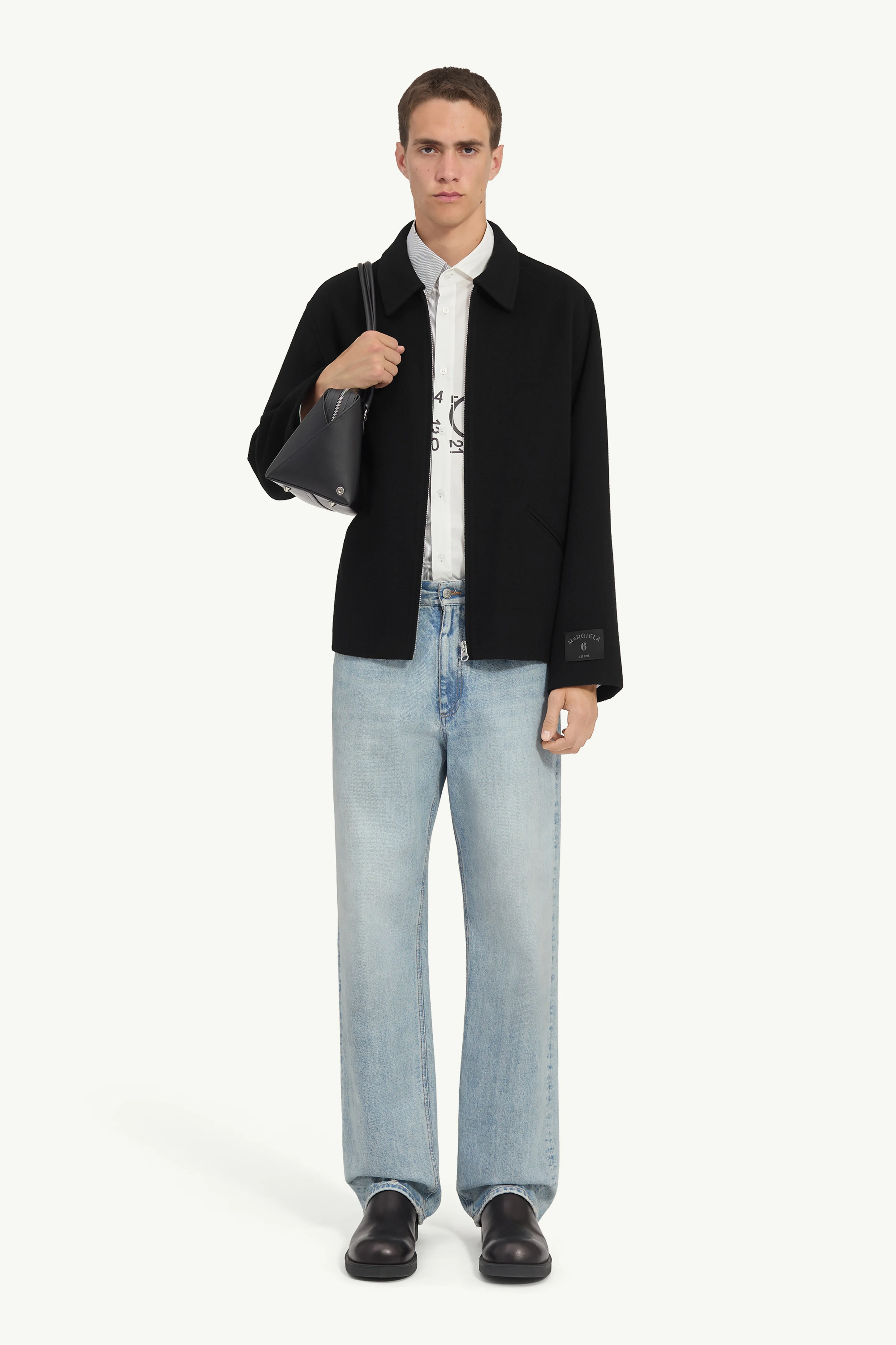 Double-faced wool zip jacket - 1