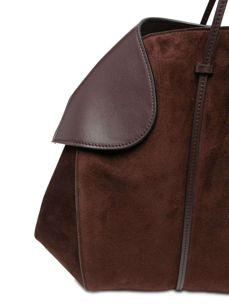 leather-trimmed suede shoulder bag 4