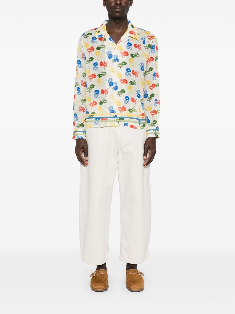 flower-stamp shirt - 2