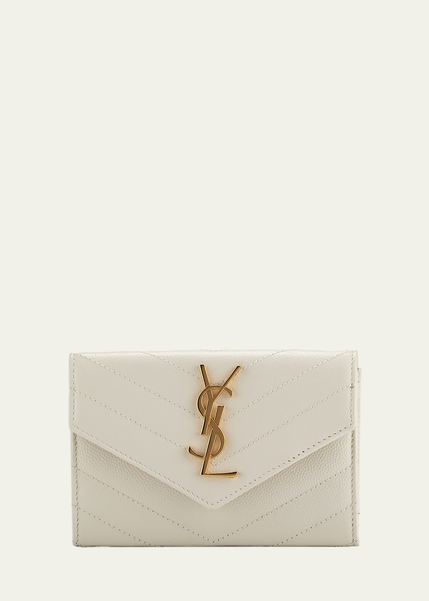 YSL Monogram Small Flap Wallet in Grained Leather - 1