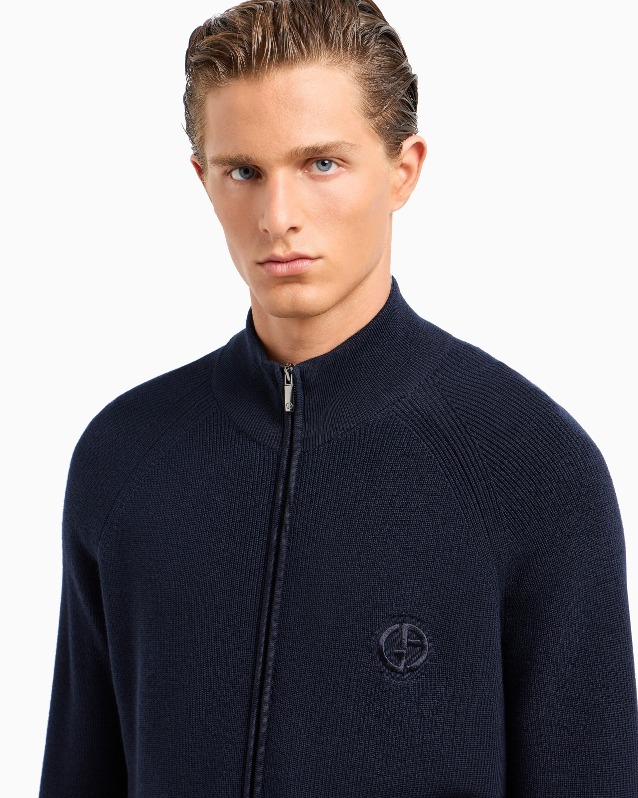 Virgin-wool, zip-up cardigan - 5