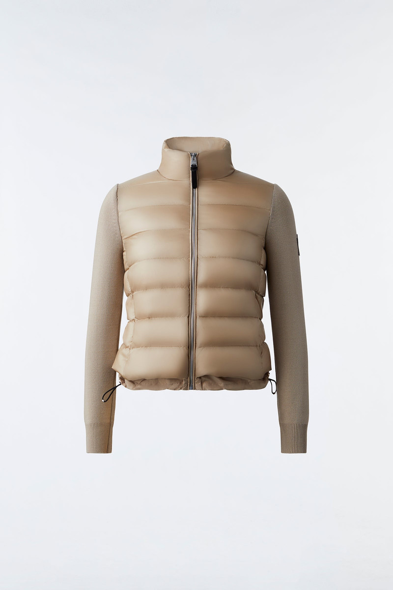 OCEANE Recycled hybrid jacket with rib knit sleeves 1