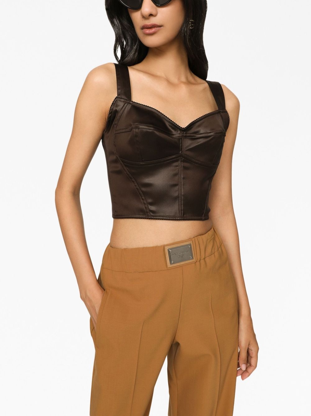 logo-plaque straight-leg trousers - 5