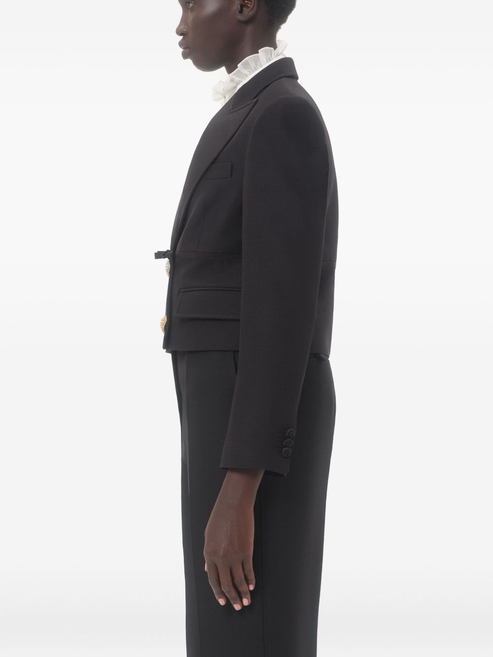 double-breasted cropped blazer - 4