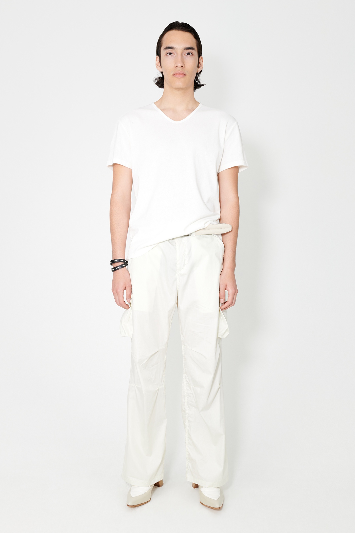 U-Neck T-Shirt White Crisp Cotton - 6