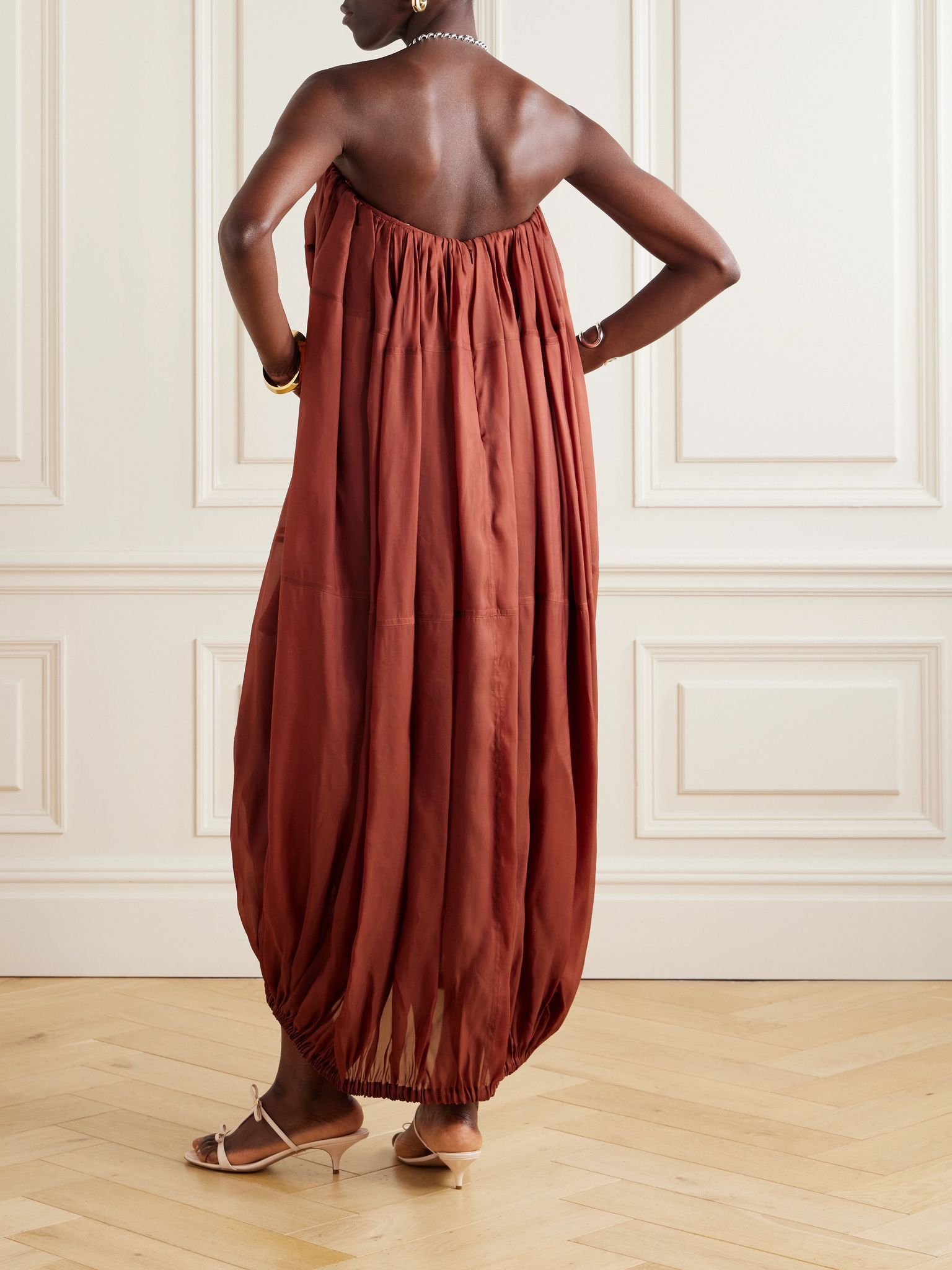 Strapless jersey gown Red - 3