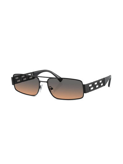 VERSACE logo-plaque rectangular-frame sunglasses outlook