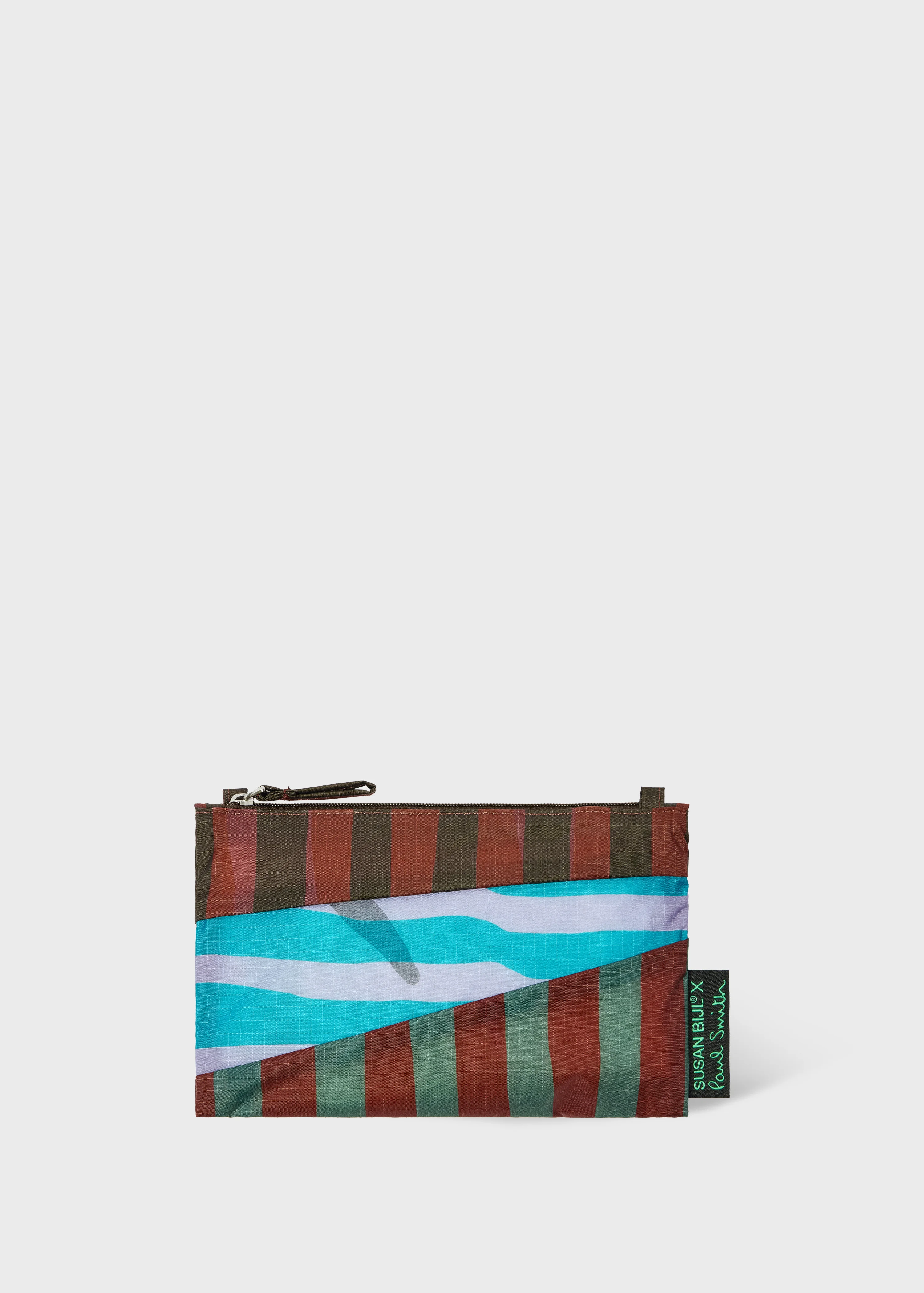 Susan Bijl x Paul Smith - Brown Mixed Stripe ' The New Pouch' Small - 1