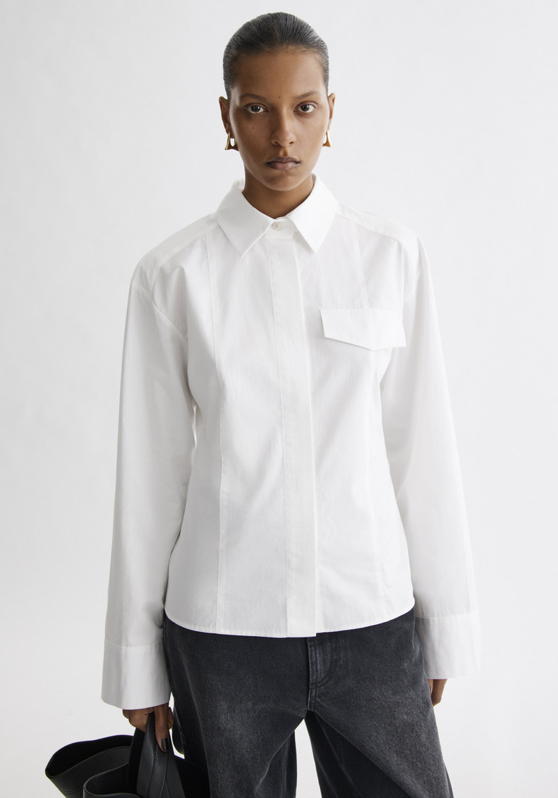 CHIA Waisted poplin shirt 1