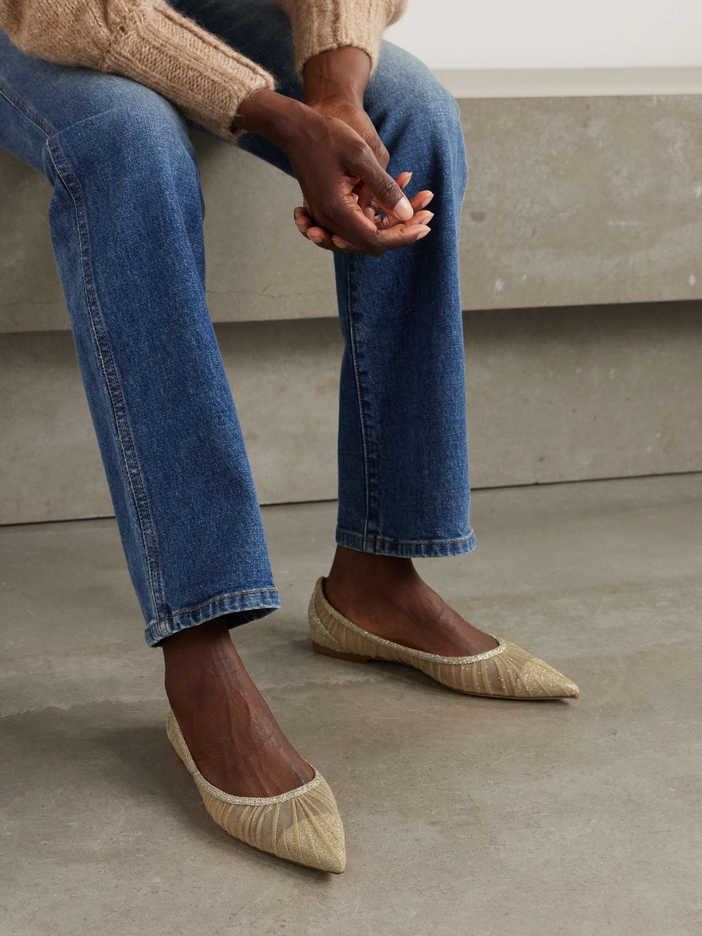 Love glittered tulle ballet flats - 2
