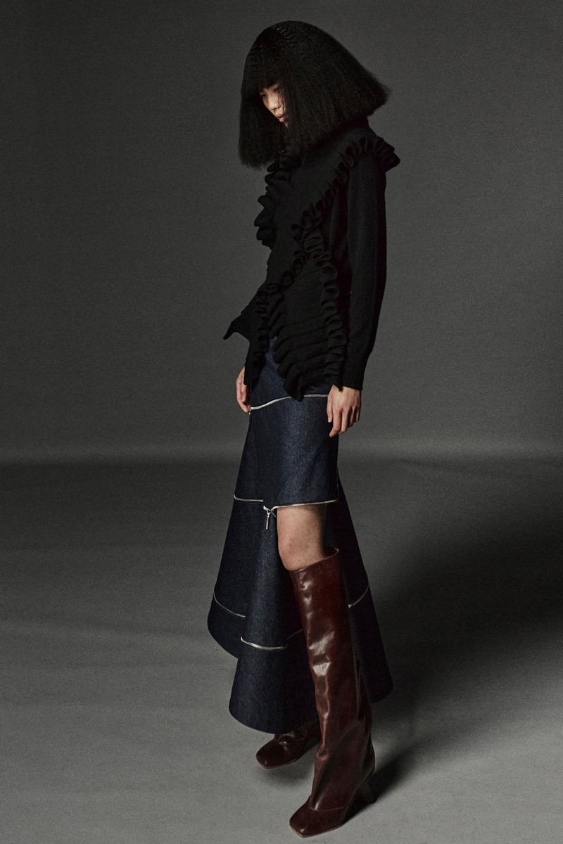KNITTED JUMPER WITH FRONT PANELS BLACK 3