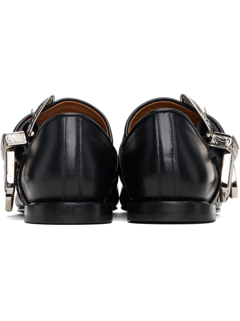 Black Leather Ballerina Flats 2