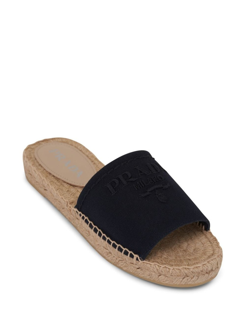 Prada logo-plaque open-toe espadrilles outlook