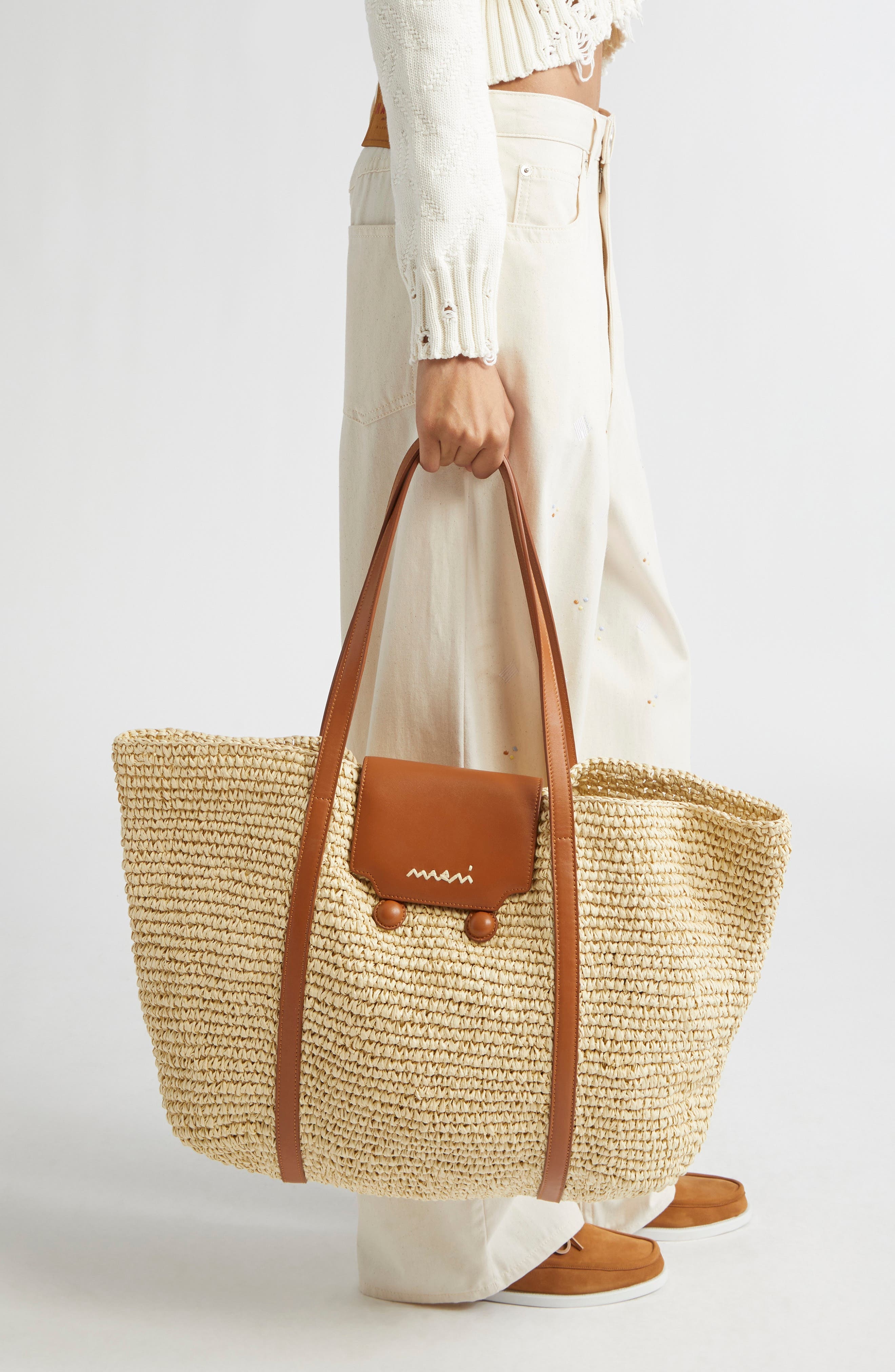 Marni Medium Trunkaroo Woven Tote in Natural at Nordstrom - 2