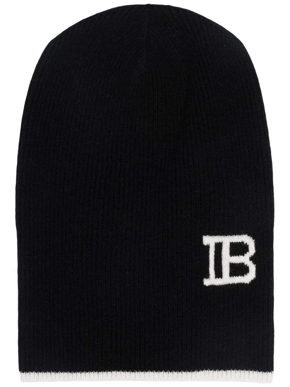 logo-knit contrast-trim beanie - 1