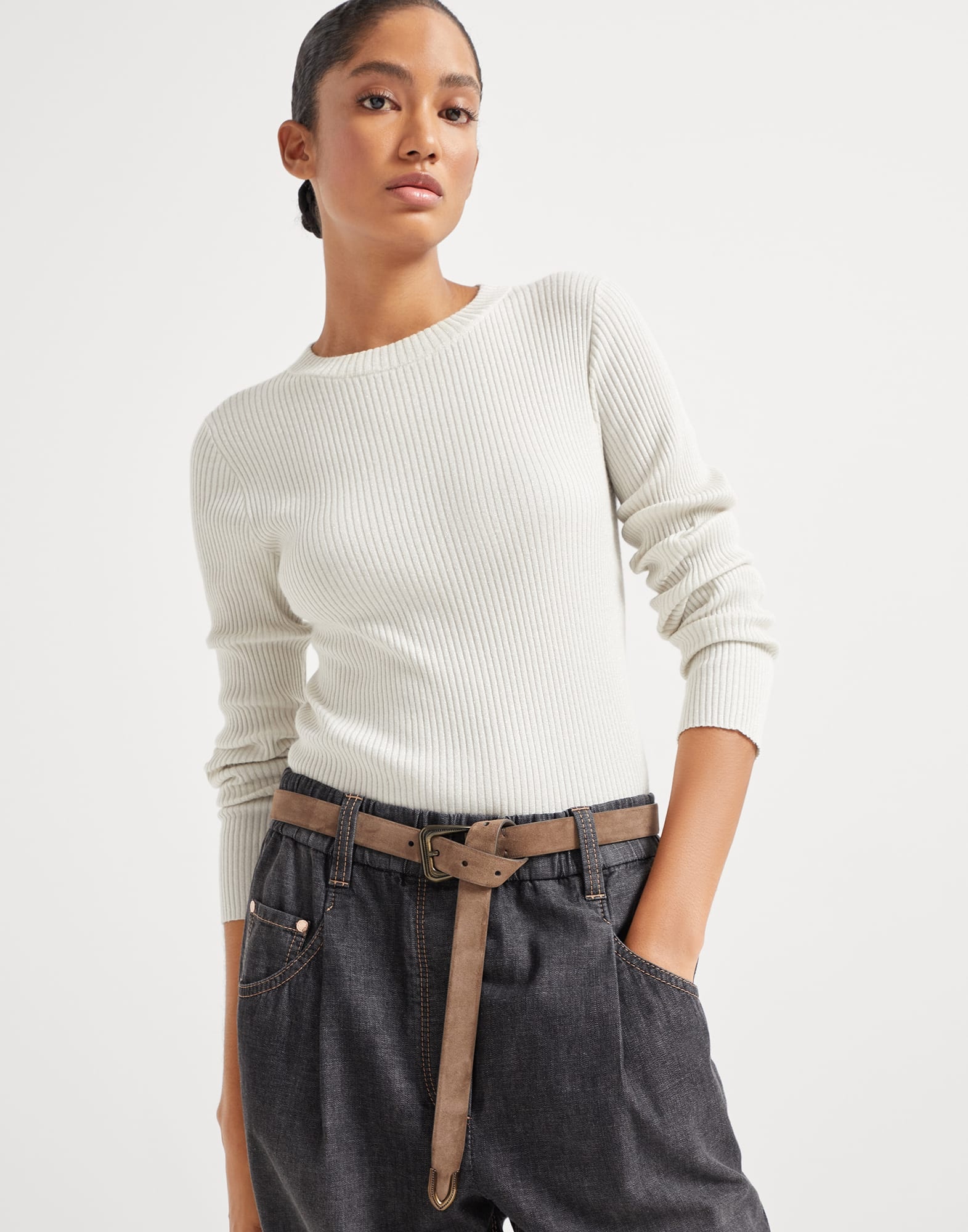 Suede belt with monili - 3