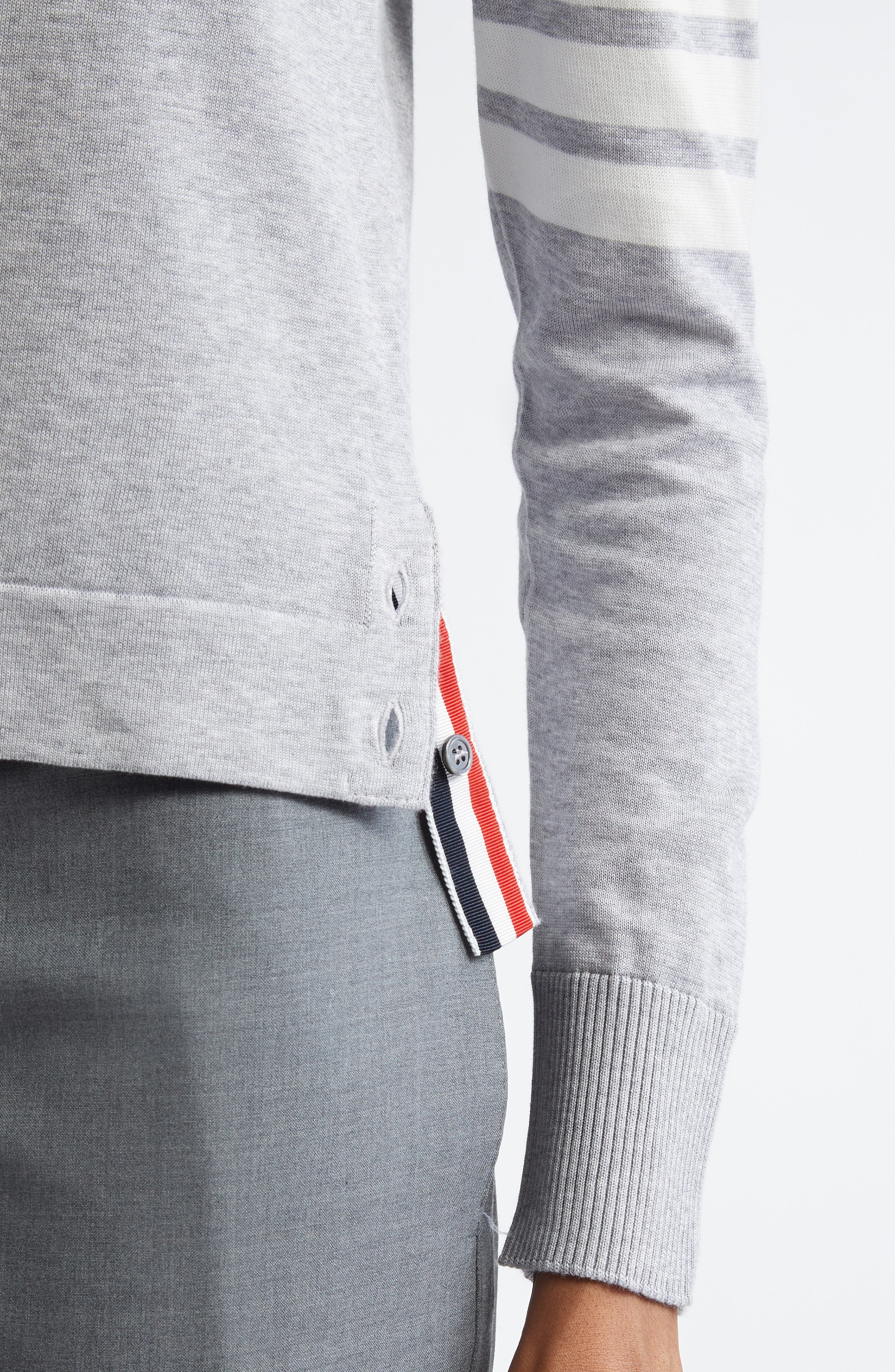 Thom Browne 4-Bar Jersey Stitch Cardigan in Light Grey at Nordstrom - 5