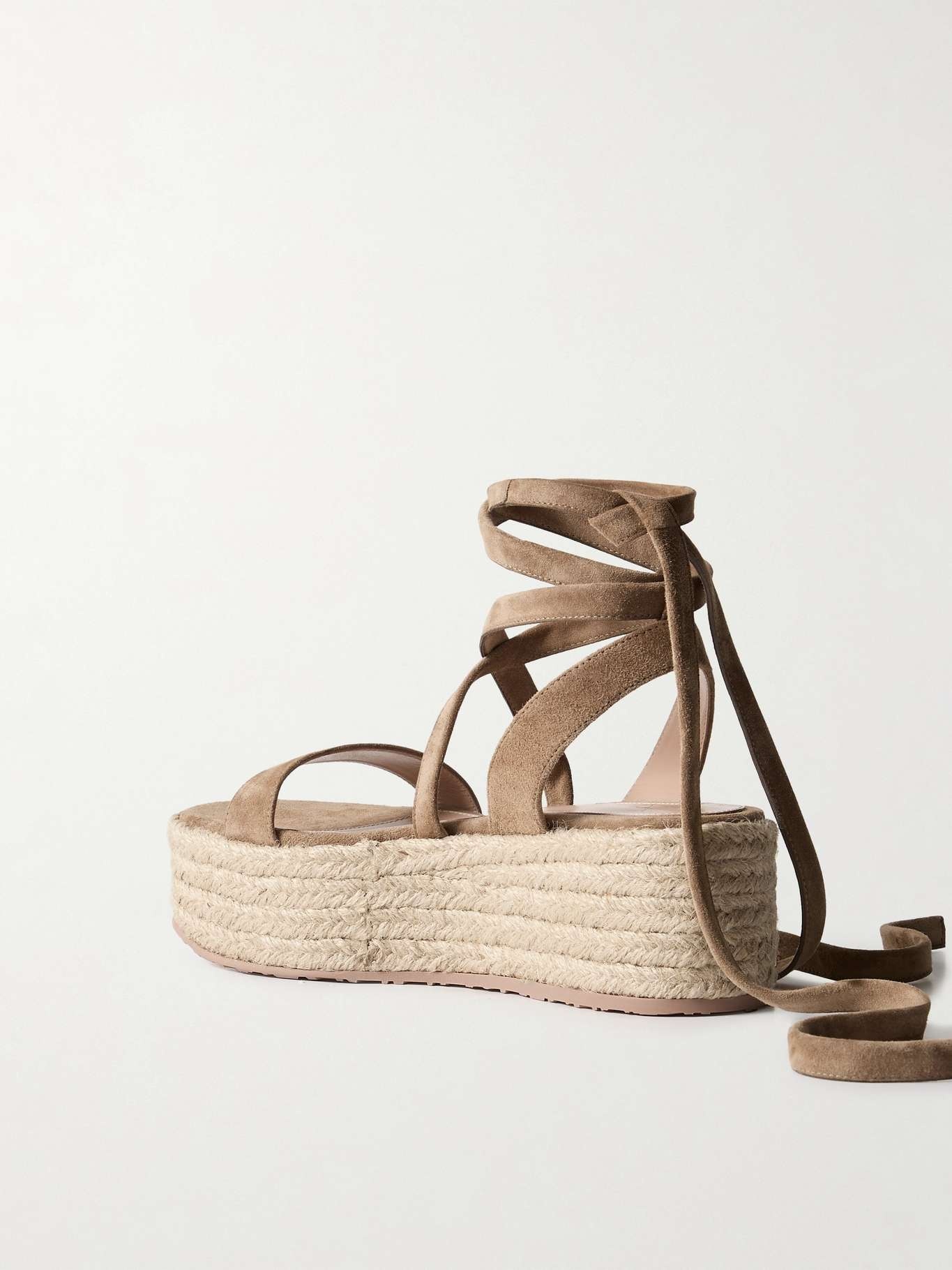 40 suede and raffia platform espadrilles - 3