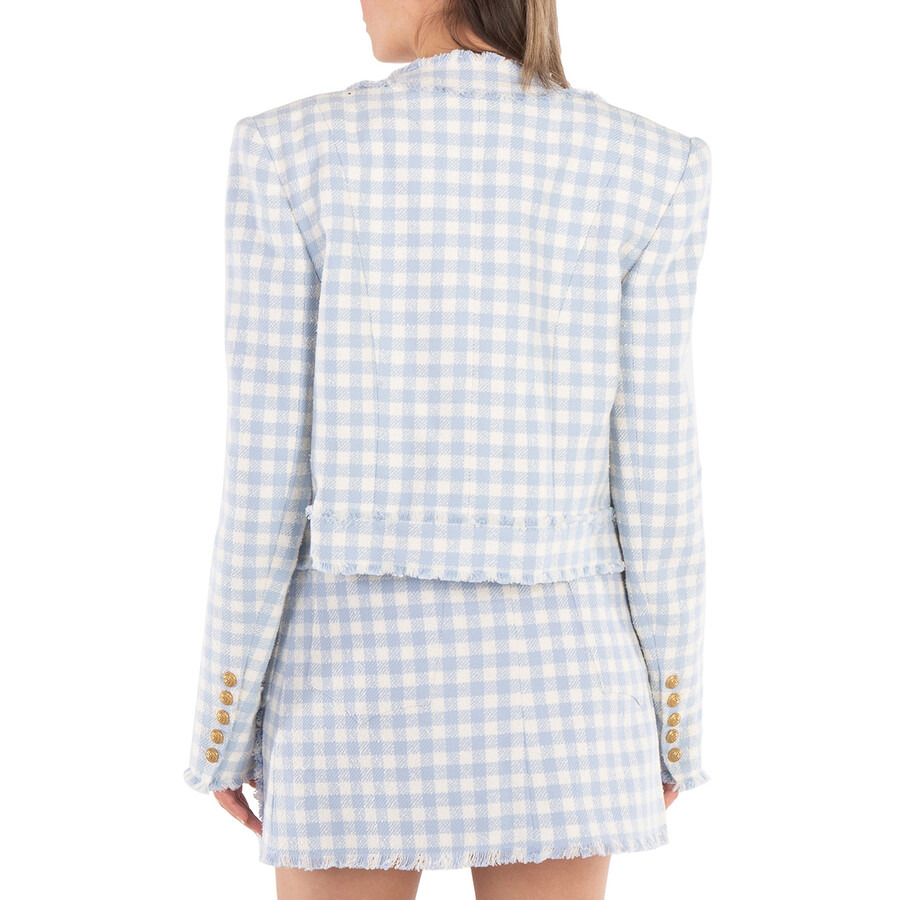 Balmain Gingham Tweed Jacket - 4