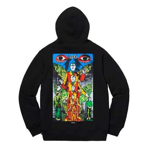 Supreme x Gilbert x George Life Hooded Sweatshirt 'Black Multi-Color' SUP-SS19-537 - 2