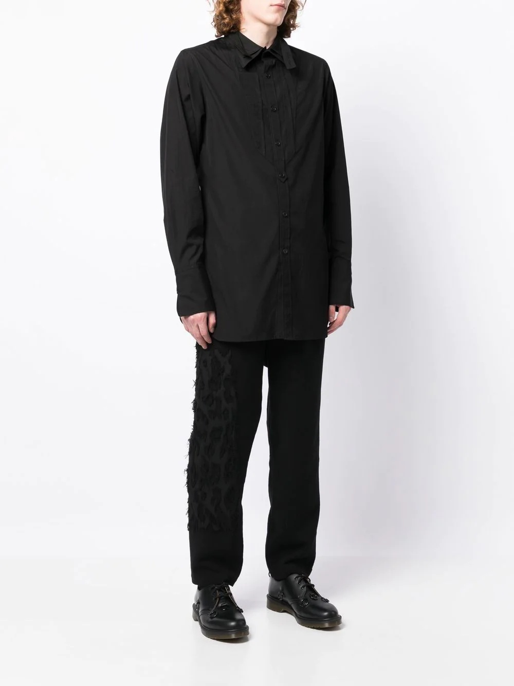bowtie-collar oversized shirt - 3