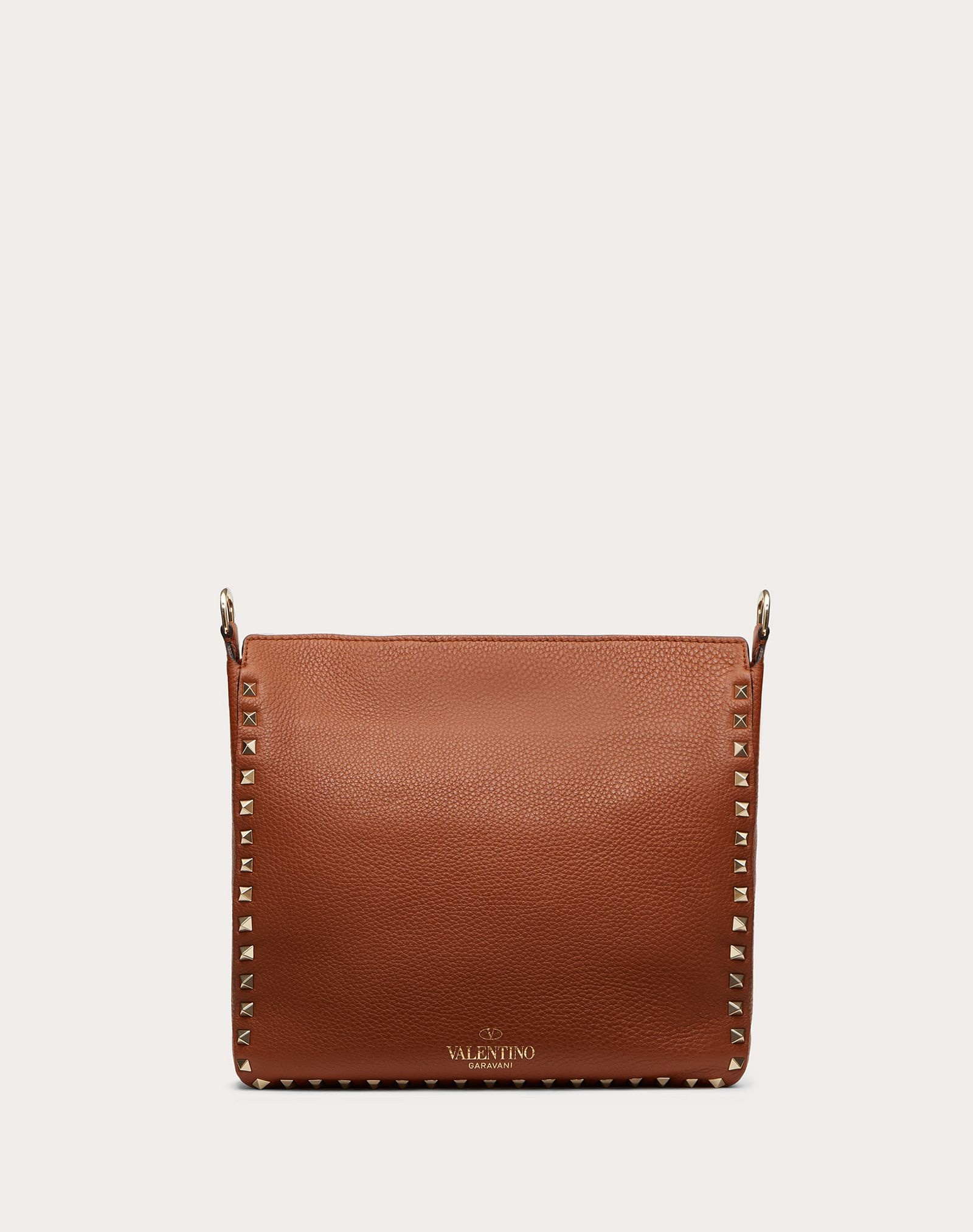 Small Rockstud Grainy Leather Hobo Bag - 3