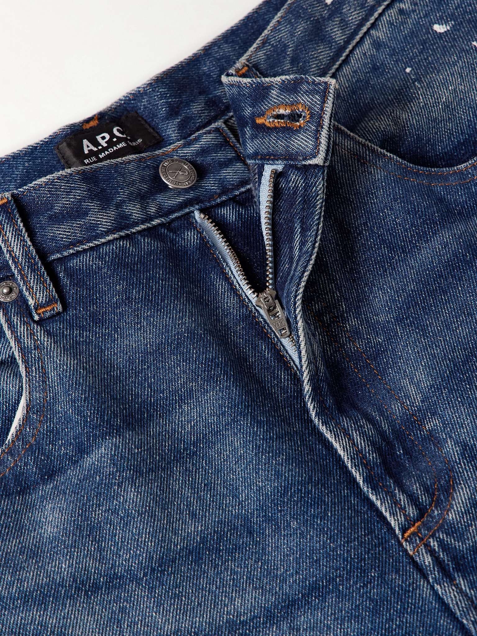 Straight-Leg Paint-Splattered Jeans - 6