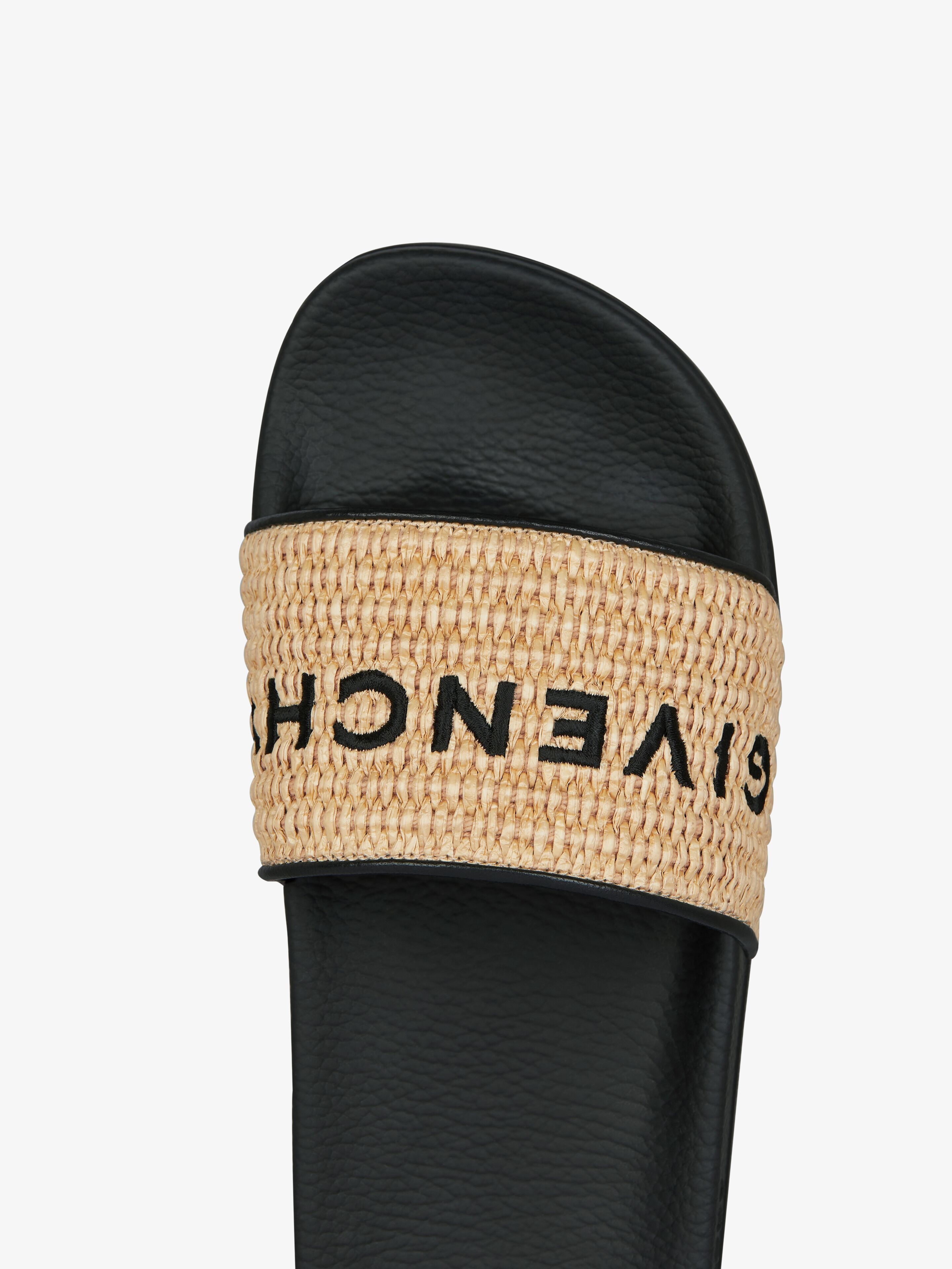 SLIDE FLAT SANDALS IN RAFFIA - 6