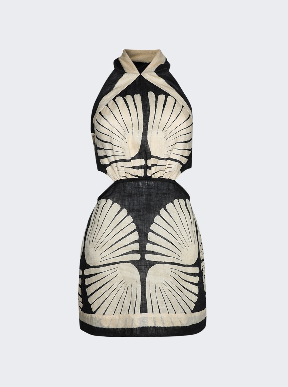 River Ritual Mini Dress Mother Boa Pareo Ecru - Black - 1