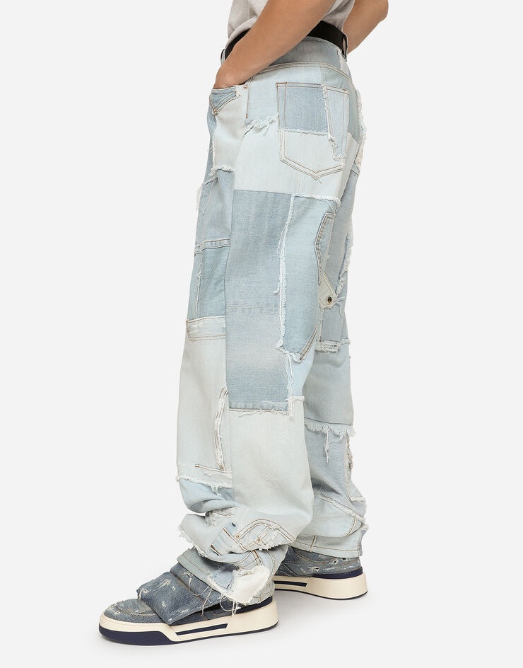 Straight-leg patchwork denim jeans - 5