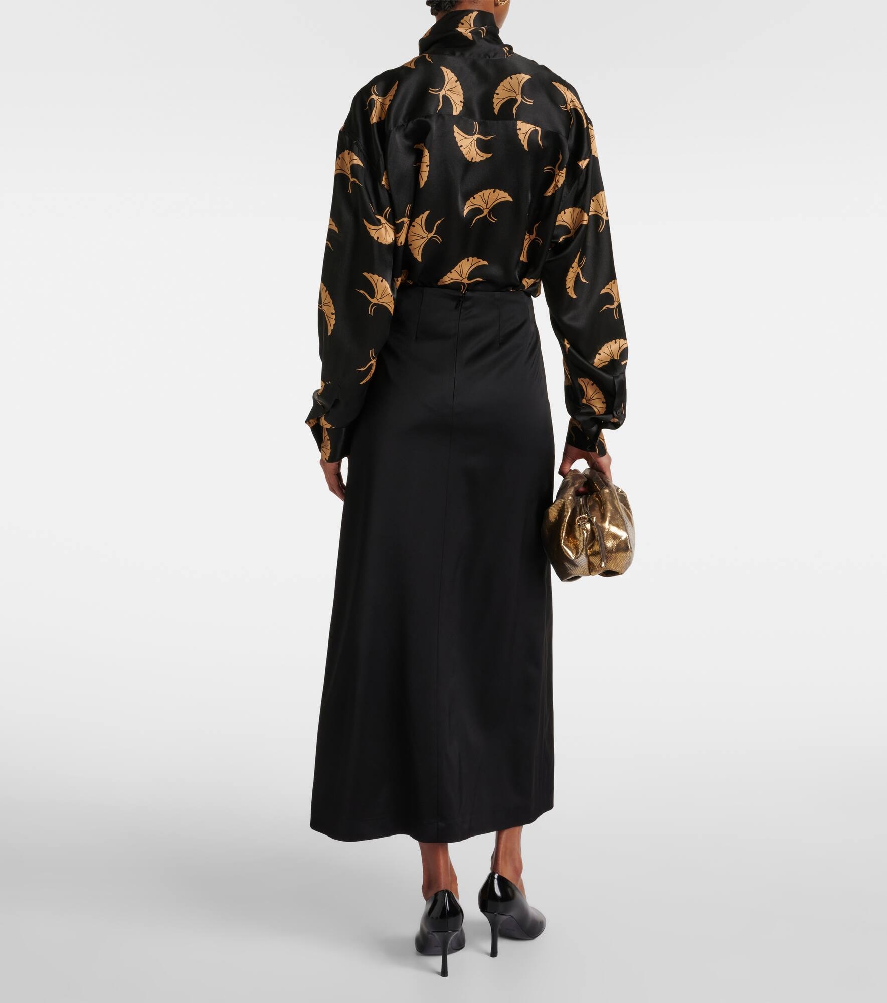 Satin crêpe maxi skirt - 3