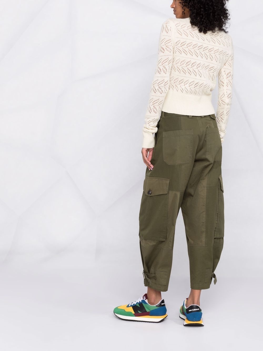 open-knit crew neck jumper - 6