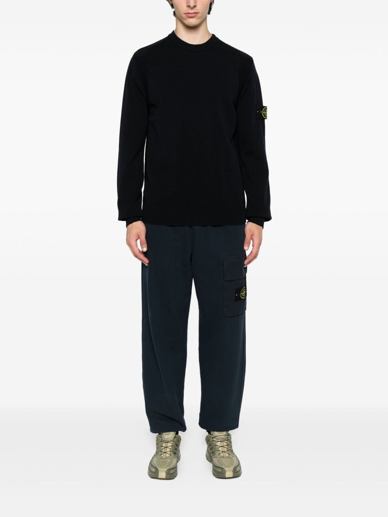 Stone Island logo-patch crew-neck sweater outlook